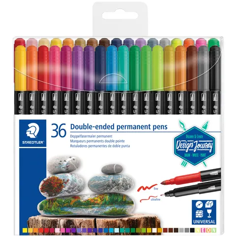 STAEDTLER Fasermaler D.spitze permanent 36ST – Bild 1