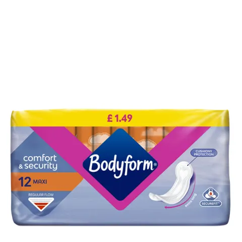 Bodyform Comfort & Security Maxi Sanitary Pads - 12 pcs – image 1