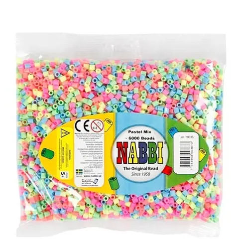 Nabbi Medium Tube Beads Pastel Mix - 6000 pcs – image 1