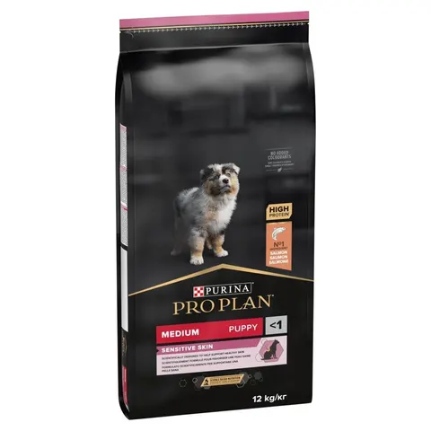 PRO PLAN Puppy Medium Sensitive Skin Lachs 12 kg – Bild 1