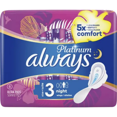 Always Platinum Size 3 Night - 8 pcs – image 1