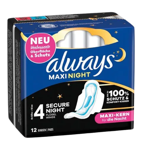 Always - Maxi Night Binden Mit Flügeln (G3), 12 Stück – Bild 1