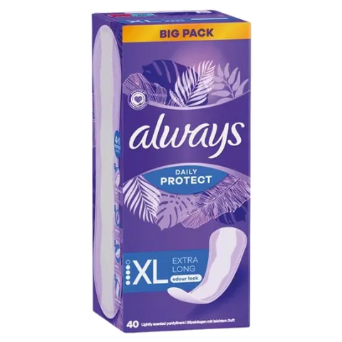 Always Daily Protect XL Extra Long Lightly Scented Pantyliners - 40 pcs – image 1