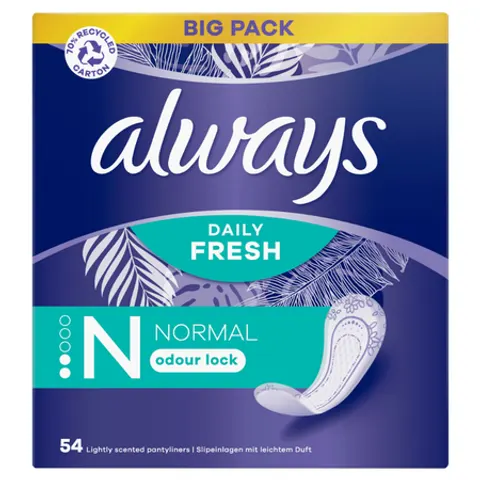 Always Daily Fresh Normal Odour Lock Pantyliners - 54 pcs – image 1