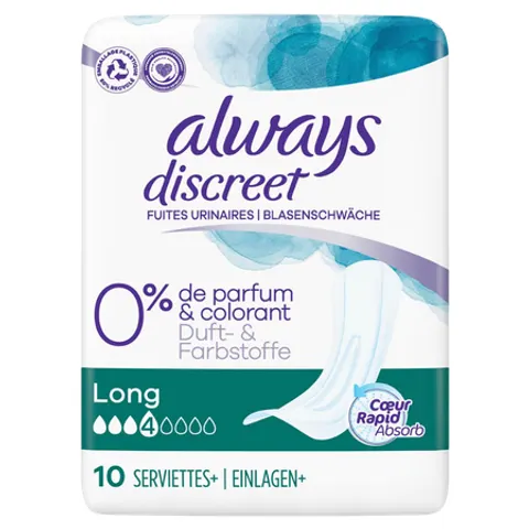 Always Discreet Long Incontinence Pads - 10 pcs – image 1