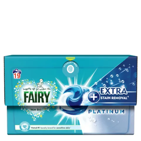 Fairy Platinum Non‑Bio Laundry Pods – 19 pcs – image 1