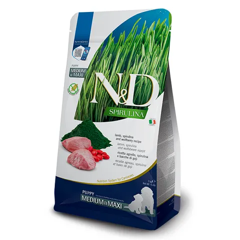 N&D Spirulina puppyvoeding Lam medium/maxi 2 kg – afbeelding 1