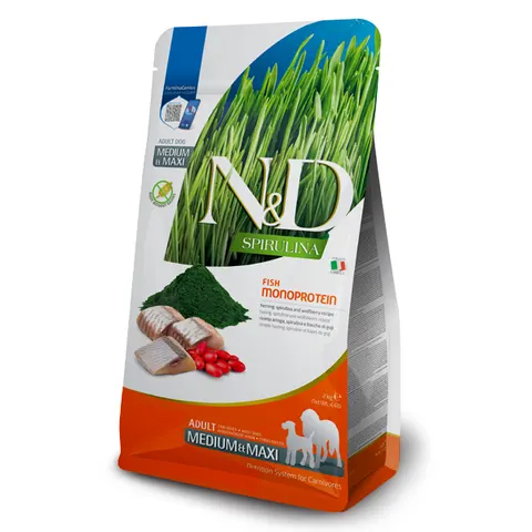 N&d spirulina dog herring medium/maxi 7kg – image 1