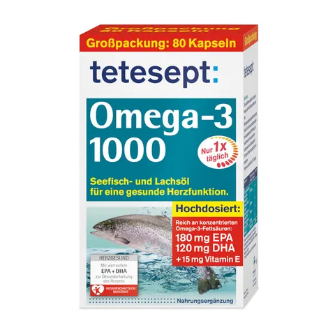 Tetesept Omega-3 1000 Kapseln – Bild 1