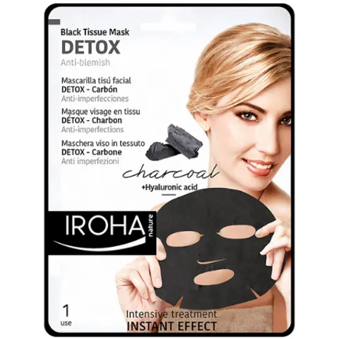 IROHA NATURE Balancing Charcoal Face Sheet Mask – zdjęcie 1