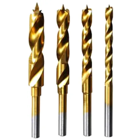 Dremel 4 Piece Titanium Coated Brad Point Wood Drill Bit Set – image 1