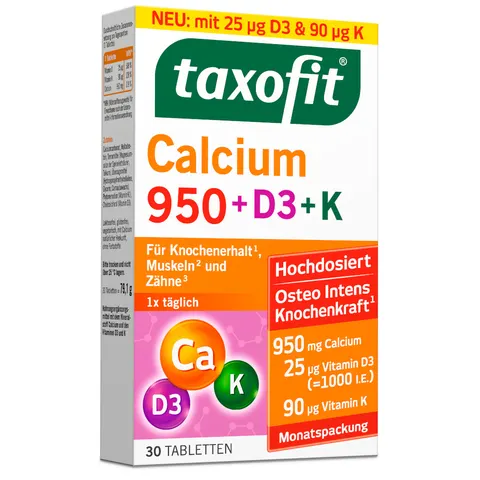 Taxofit Calcium 950+D3+K Tabletten – Bild 1