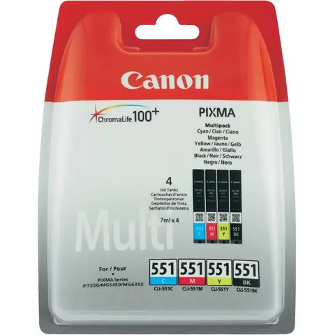 Canon CLI-551 C/M/Y/BK - 4-farbig - Druckerpatrone - Multipack – 6509B008 – Bild 1