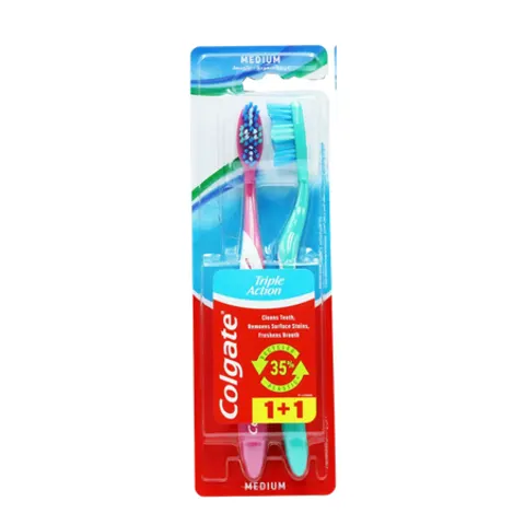 Colgate Triple Action Medium Toothbrush – Colour May Vary – image 1