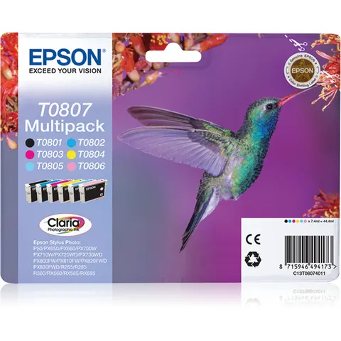 Epson T0807 - 6-farbig - Druckerpatrone - Multipack – C13T08074021 – Bild 1