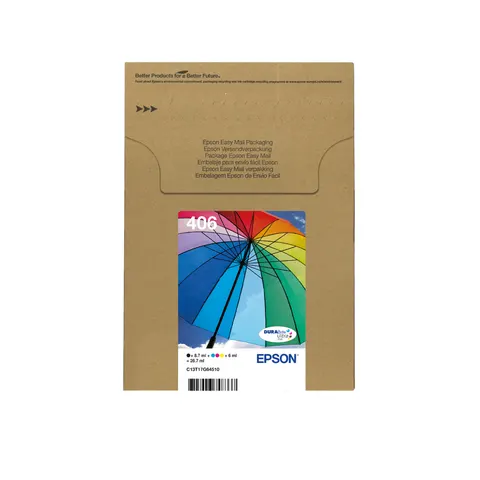Epson Multipack 4-colour 406 Umbrella DURABrite Ultra EasyMail Ink – image 1