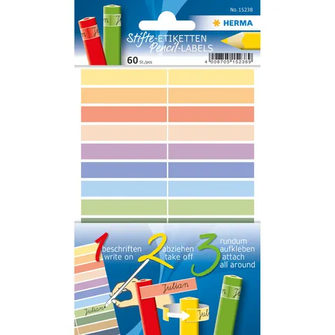 HERMA Stifte-Etiketten bunt 60St. – Bild 1