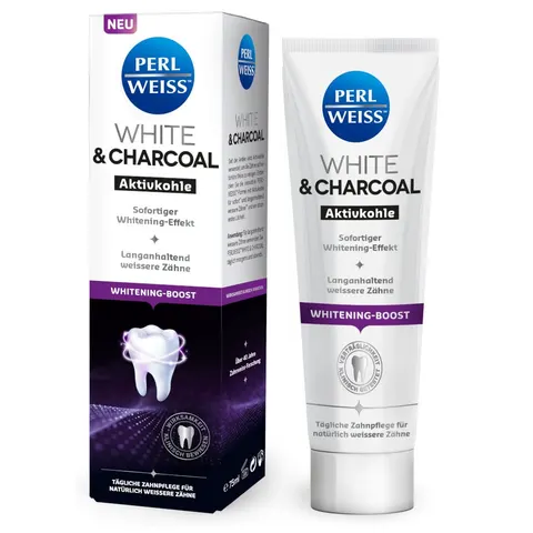 Perlweiss White & Charcoal Zahncreme – Bild 1