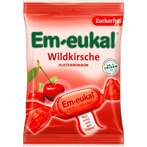 Em-eukal Wildkirsche zuckerfrei 75 g Bonbons – Bild 1