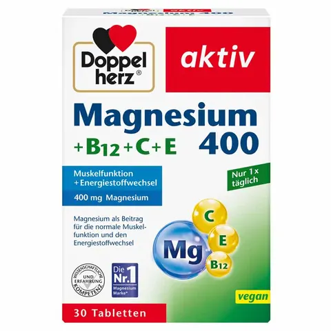 Doppelherz Magnesium 400+B12+C+E Tabletten – Bild 1