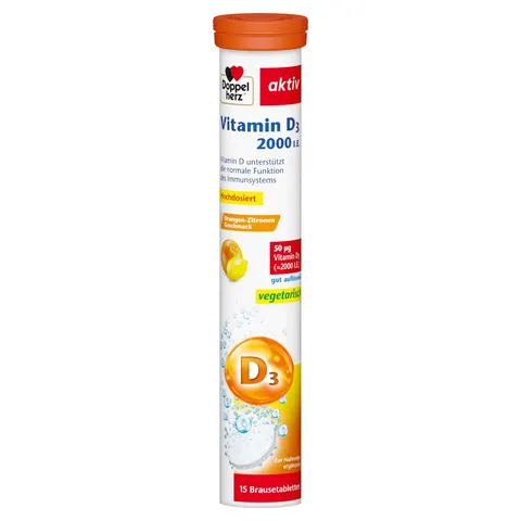 Doppelherz aktiv Vitamin D3 2000 I.E. Brausetabletten – Bild 1