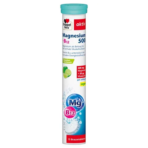 Doppelherz Magnesium 500+B12 Brausetabletten – Bild 1