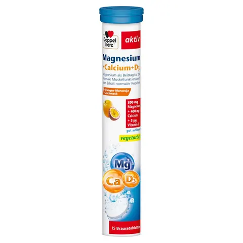 Doppelherz Magnesium + Calcium + D3 Brausetabletten – Bild 1