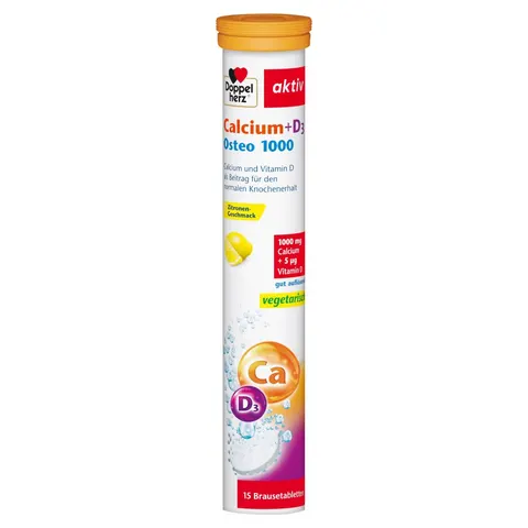 Doppelherz Calcium + D3 Osteo 1000 Brausetabletten – Bild 1