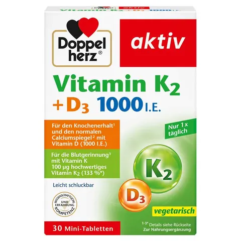Doppelherz Vitamin K2+d3 1000 I.e. Tabletten – 131819 – Bild 1