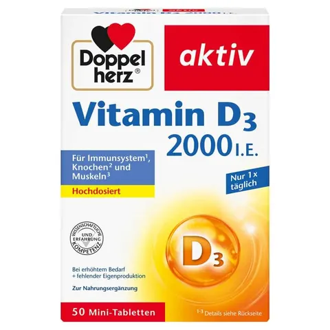 Doppelherz Vitamin D3 2000 I.e. Tabletten – Bild 1
