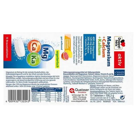 Doppelherz Magnesium+Calcium+Kalium Brausetabletten – Bild 1