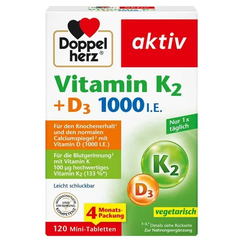 Doppelherz Vitamin K2+d3 1000 I.e. Tabletten – 132694 – Bild 1
