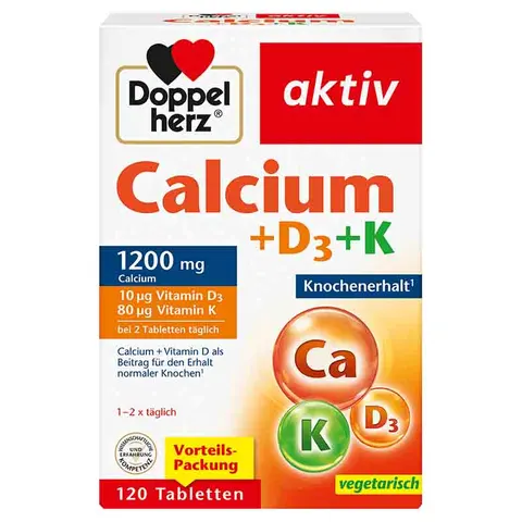 Doppelherz Calcium+D3+K Tabletten – Bild 1
