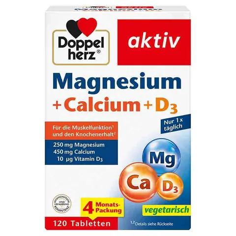 Doppelherz Magnesium+Calcium+D3 aktiv Tabletten – Bild 1