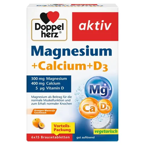 Doppelherz Magnesium+calcium+d3 Brausetabletten – Bild 1