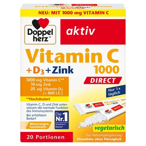 Doppelherz Vitamin C 1000 + D3 + Zink DIRECT – Bild 1
