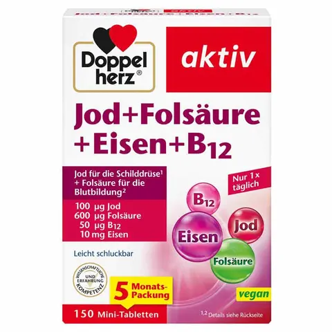 Doppelherz Jod+folsäure+eisen+b12 Tabletten – Bild 1
