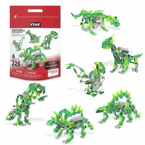 K'nex Dynamic Dinos 225 Pieces 6 Model Building Set – image 1