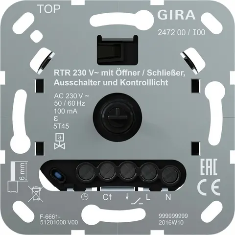 GIRA 247200 - 230 V~ room temperature controller insert off switch and control – image 1