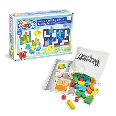 NumberBlocks 39 Pieces Wooden Building Blocks Set – image 1