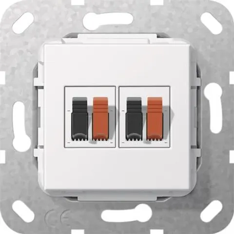 Gira Dual Speaker Connection Base Insert Pure White - 569303 – image 1