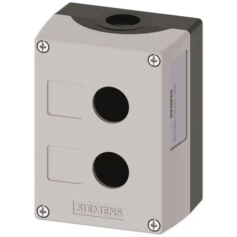 SIEMENS SIE 1802-0AB1 - Enclosure, 22 mm — round, grey, 2 command points – image 1