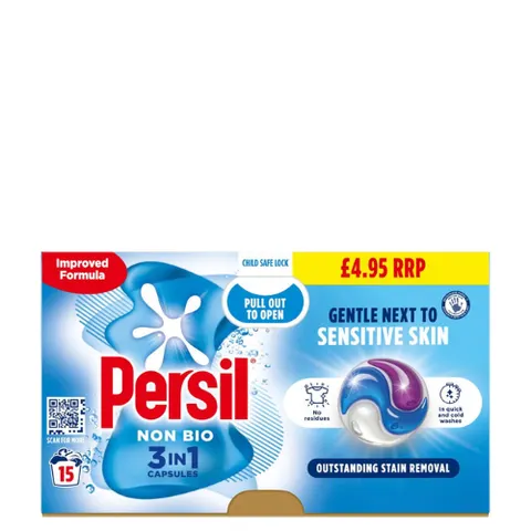 Persil 3-in-1 Non-Bio Laundry Detergent Capsules – 15 Pcs – image 1