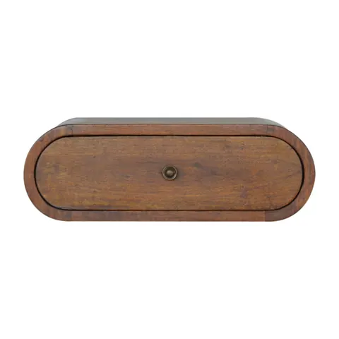 Wall Mounted Round Chestnut Bedside – image 1