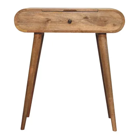 Mini Oak-ish Round Dressing Table – image 1