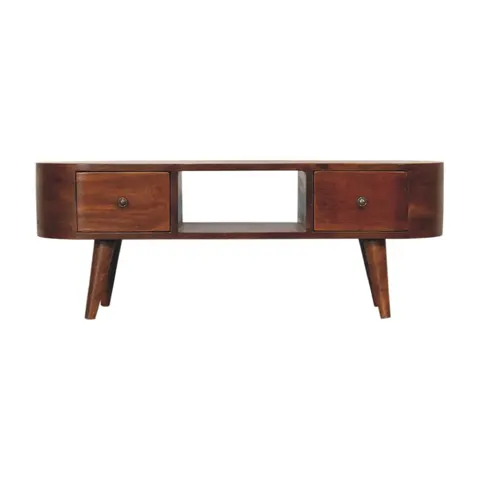Chestnut Round Open Media Unit – image 1