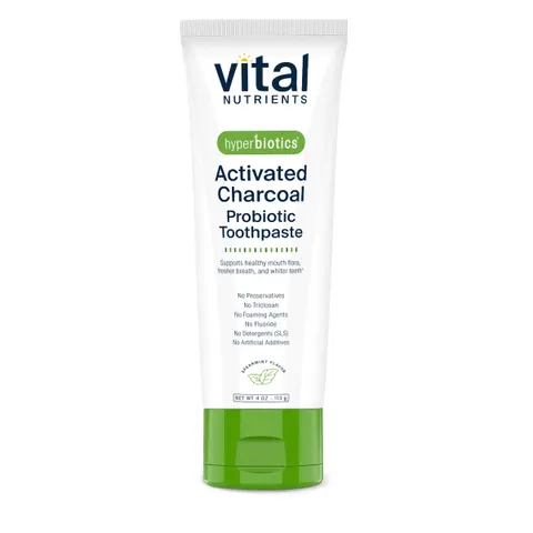 Hyperbiotics, Activated Charcoal Probiotic Toothpaste, Spearmint, 4 oz (113 g) – image 1