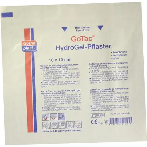 Gotac Hydrogel-pflaster L 10x10 cm steril – 496918 – Bild 1