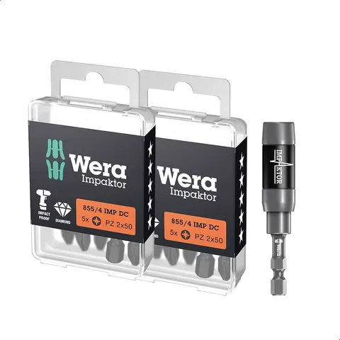 Wera 855/4 11 Piece Impaktor Pozi Screwdriver Bit Set – image 1