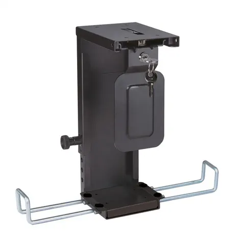 ROLINE Slim/Mini-PC-Halterung, abschliessbar, schwarz – Bild 1